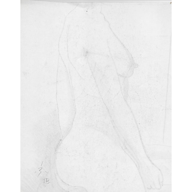 Figurative 1970s James Bone Female Nude Bust Drawing For Sale - Image 3 of 3