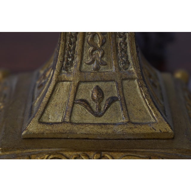 1990s Black & Gold Buffet Table Lamps W. Crystal Accents - a Pair For Sale - Image 9 of 15