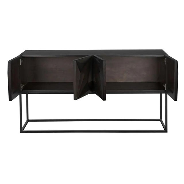 Mid-Century Modern NOIR Zurich Console, Ebony Walnut with Iron For Sale - Image 3 of 9
