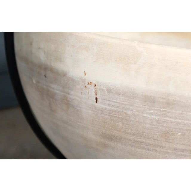 White Mid Century Architectural Pottery E-25 Bisque Planter With Iron Base Designed by Rex Goode John Follis Vase Retro For Sale - Image 8 of 11