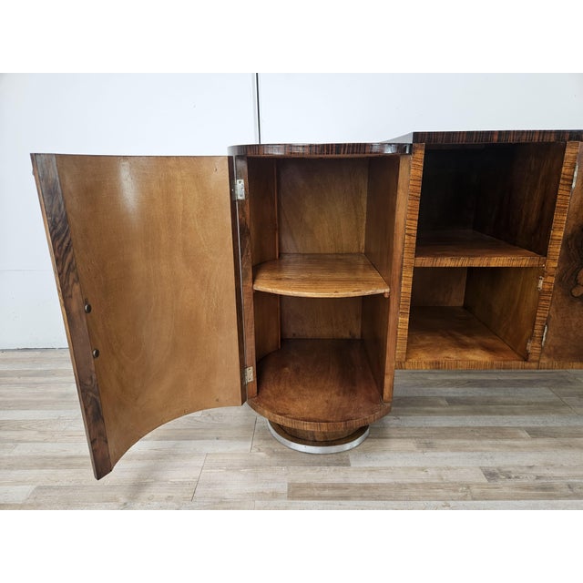 Art Deco Sideboard in Walnut and Briar with Aluminum Base, 1940 For Sale - Image 12 of 18