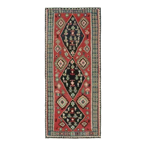 Vintage Bidjar Persian Kilim in Red With Medallions by Rug & Kilim