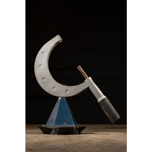 Late 20th Century Oversized Metal Micrometer Industrial Display Sculpture For Sale - Image 4 of 8