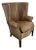 Stanford Furniture Leather Wingback Accent Chair – Cognac Full-Grain Leather For Sale