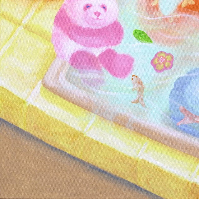 Textile The Bunnies Are Out - Original Playful Figurative Acrylic Painting on Canvas For Sale - Image 7 of 9