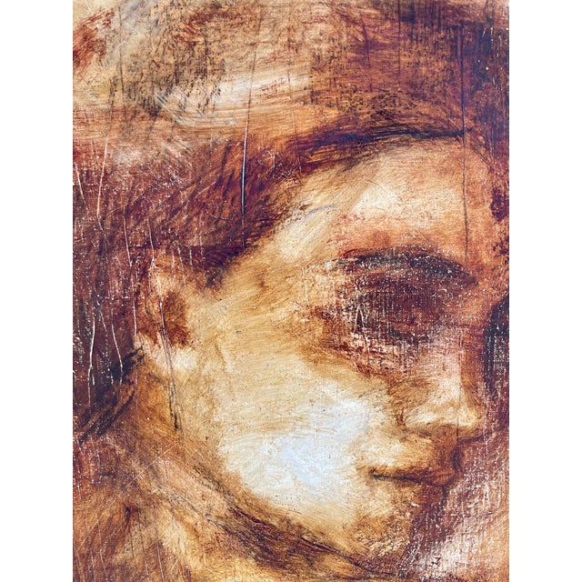 Late 20th C. Original Signed Argentine Figurative Mixed Media Painting "Oceano" – Francisca Valenzuela For Sale - Image 4 of 12