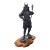 Japanese Samurai Bronze Tone Warrior Sculpture on Custom Wood Base 18" For Sale