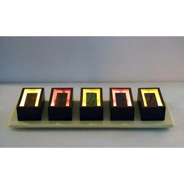 Wood Futurist-Style Wall Light Panel, 1950s For Sale - Image 7 of 13