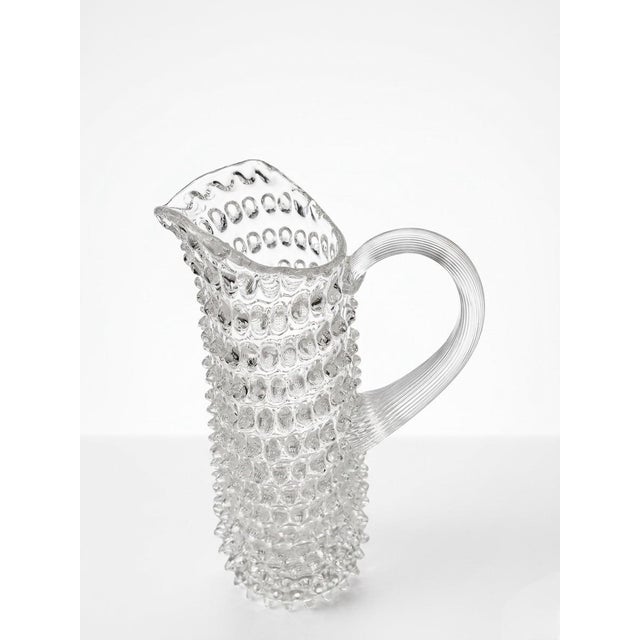 Mid-Century Modern Clear Hobnail Glass Pitcher For Sale - Image 4 of 7