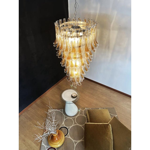 Vintage Italian Murano Glass Spiral Chandelier For Sale - Image 9 of 18