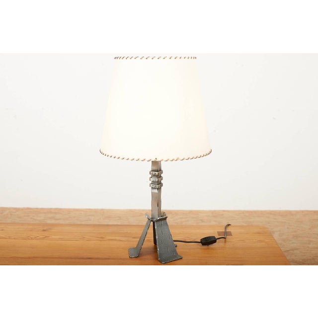 Brutalist Table Lamp with Wrought Iron Base and Stem from Megal, 1960s For Sale - Image 10 of 10