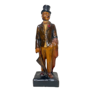 Rare Antique Hand Carved Wood Theo Roosevelt German Whistler Sculpture Statue