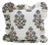 Fabdivine Artistic Block Print Fril Pillow Cover Gray 22x22 Inch Off-White Linen- Morpankh For Sale