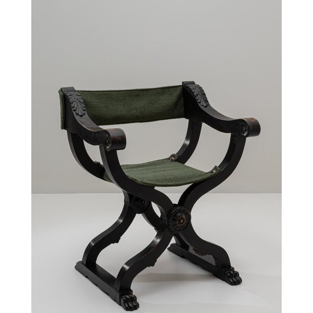 Wood 1840s French Italian Renaissance Oak Savonarola Chair For Sale - Image 7 of 18