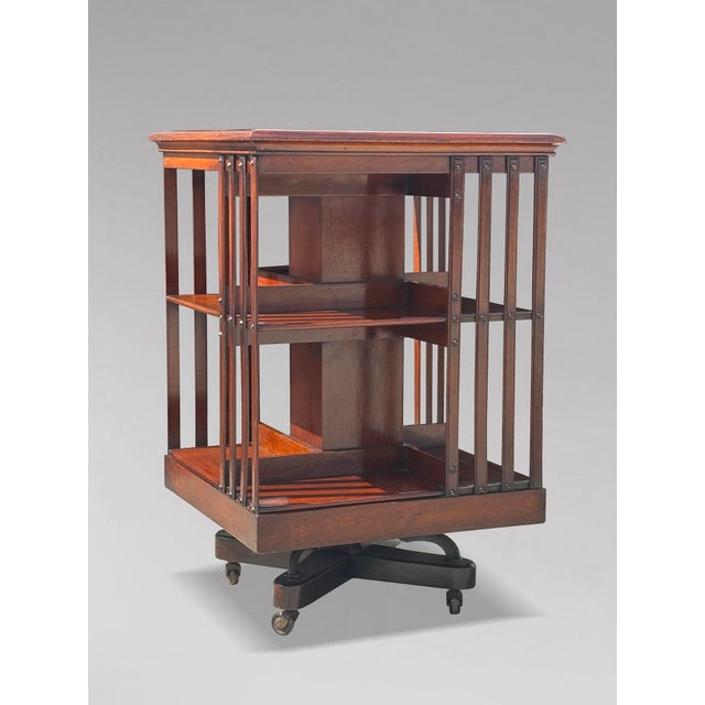 19th Century Victorian Mahogany Revolving Bookcase, 1880s For Sale - Image 3 of 10