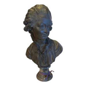 Circa 1910 French Terra Cotta on Marble Bust of Young Boy - By Fernand Cian