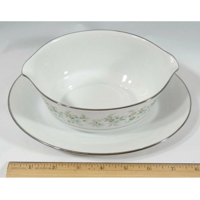 Noritake Vintage Mid-Century Modern Noritake "Savannah" Gravy Boat With Attached Underplate For Sale - Image 4 of 6