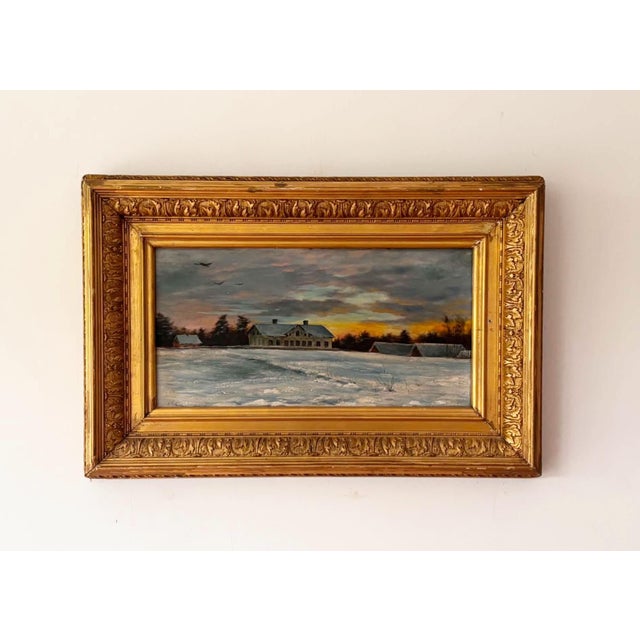 George Edward Lodge, Winter Landscape, 1882, Oil Painting on Wood, Framed For Sale - Image 6 of 12