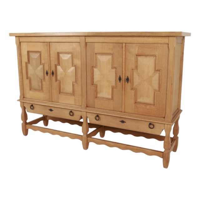 Brutalist Oak Henning Kjærnulf, Oak Sideboard, Danish Mid-Century, Nyrup Møbelfabrik, 1960s, Attributed For Sale