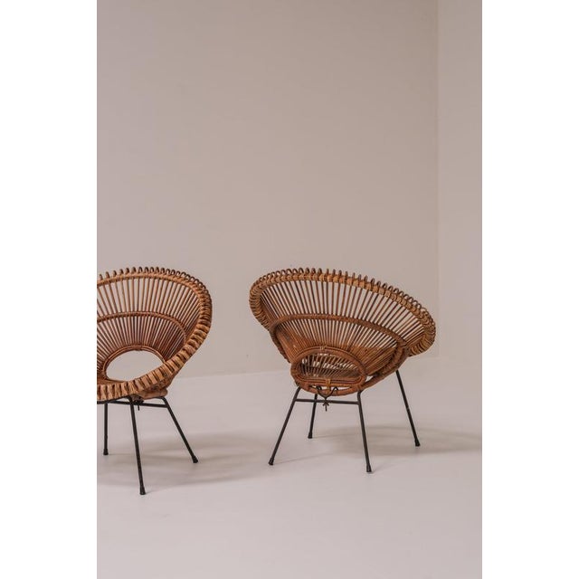 Rattan Chairs by Janine Abraham & Dirk Jan Rol for Rougier, France, 1956, Set of 2 For Sale - Image 6 of 15