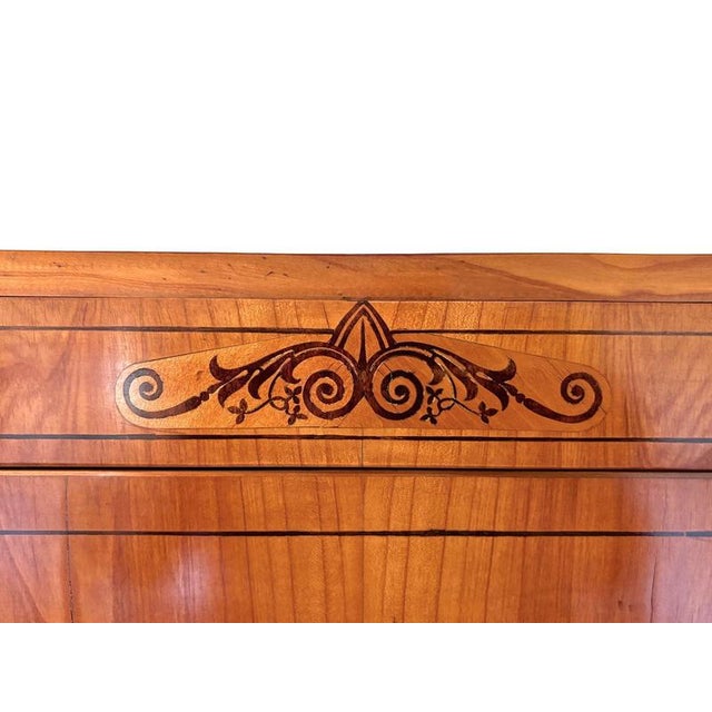 19th Century Biedermeier Cabinet in Marquetry Cherrywood, Prague, 1825 For Sale - Image 4 of 18