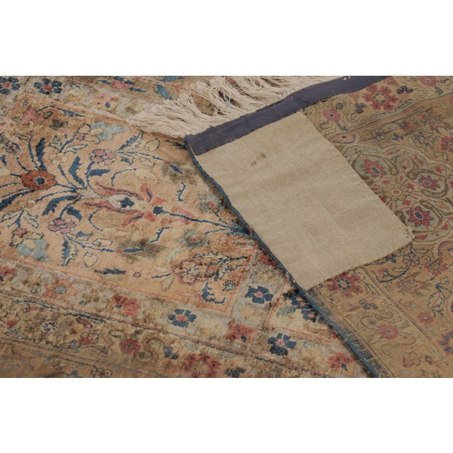 Antique Kashan Silk Rug, Polychromatic Compartment Grid - Rug & Kilim For Sale - Image 9 of 11