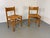 Mid-Century Modern Vintage Oak and Rush Chairs by J Van Heuvel for Advorm, 1950s, Set of 2 For Sale - Image 3 of 11