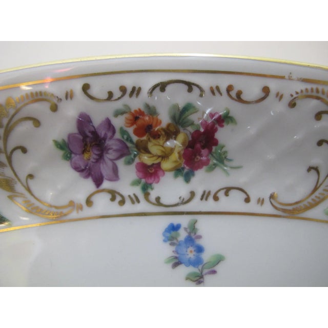 Dresden Porcelain Dresden Schumann Bavaria Floral Empress 14 1/2" Oval Serving Dish Platter Tray For Sale - Image 4 of 6