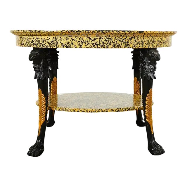 Empire Style Coffee Table Lacquer Speckled by Ira Yeager For Sale