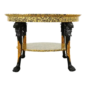 Empire Style Coffee Table Lacquer Speckled by Ira Yeager
