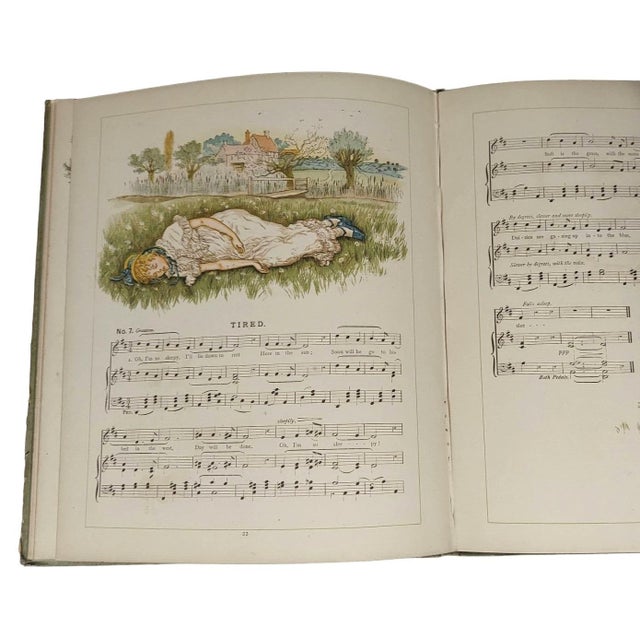 Victorian Antique Kate Greenaway a Day in a Child's Life Book Stunning Illustrations Songs Children's For Sale - Image 3 of 11
