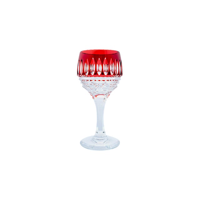 Italian Colored Cut Crystal Liqueur Glasses from Artigianato Italiano, 1980s, Set of 6 For Sale - Image 4 of 12
