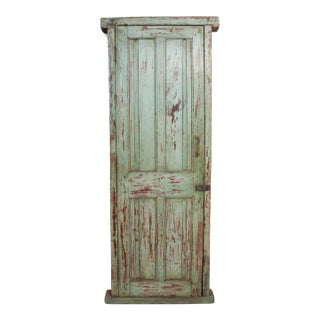 Single Swing Door With Raised Panels Green For Sale