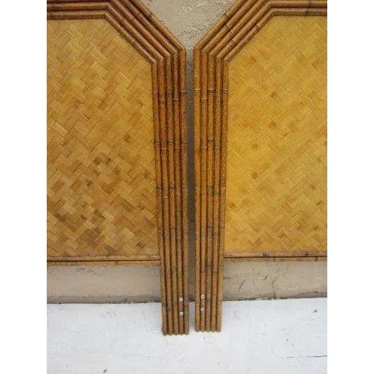 1970s Hollywood Regency Faux Bamboo Caramel Twin Headboards - a Pair For Sale - Image 11 of 13