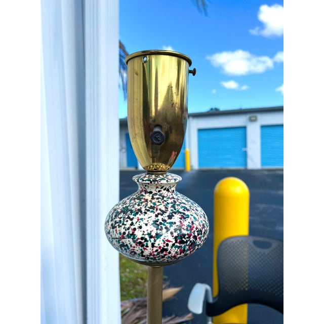 Mid 20th Century Vintage Ceramic Font Floor Lamp For Sale - Image 5 of 12