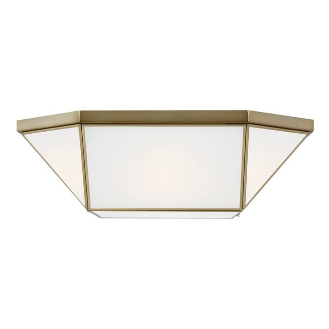 Traditional Suzanne Kasler By Visual Comfort Studio Morrison 4-Light Flush Mount in Satin Brass For Sale - Image 3 of 3