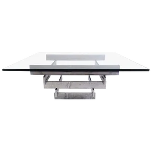 Vintage Stacked Chrome Coffee Table After David Hicks