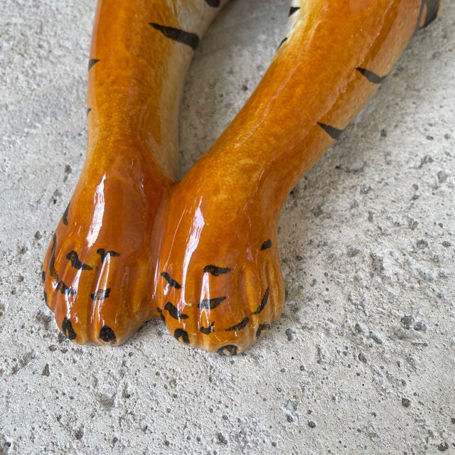 Mid-Century Modern Large Vintage Tiger Ceramic From Italy For Sale - Image 3 of 12