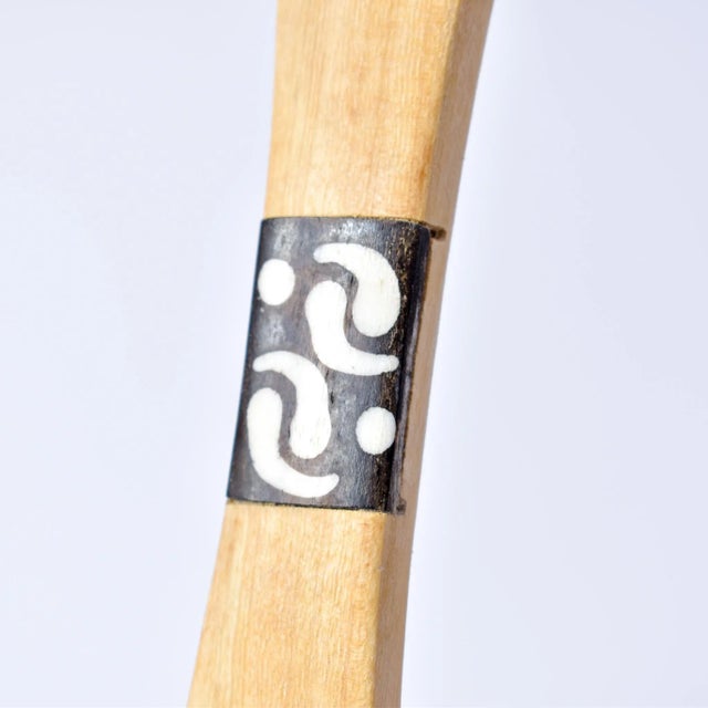 Wood Early 21st Century Olivewood Serving Spoon Set With Bone Inlay Kenya For Sale - Image 7 of 12