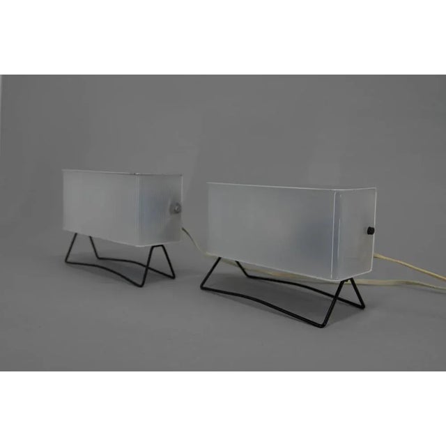 Silver 2-Table Lamps attributed to Pokrok Zilina, 1960s, Set of 2 For Sale - Image 8 of 12