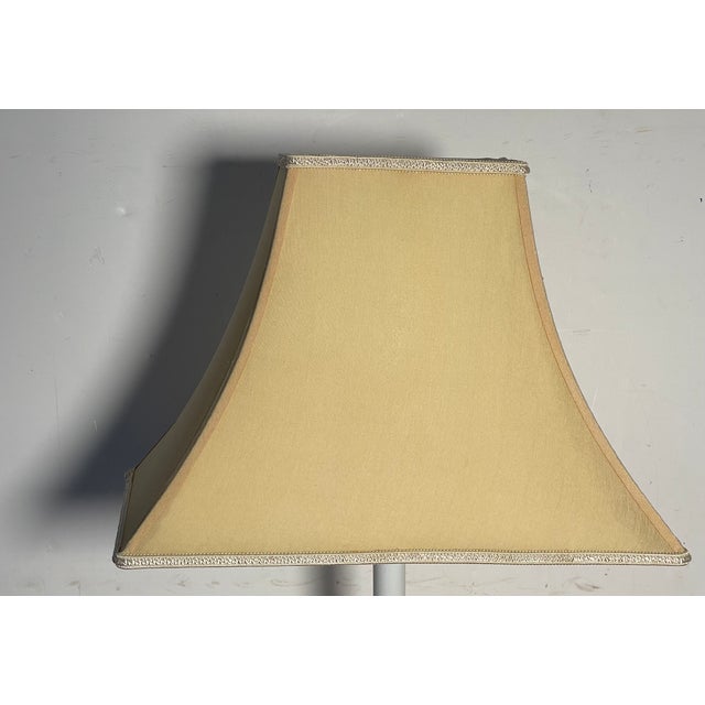 Shabby Chic Vintage Cream Domed Lamp Shade For Sale - Image 3 of 5