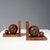 Art Deco Faceted Ball Bookends in Oak with Metal Decorations, 1920, Set of 2 For Sale - Image 13 of 13