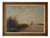 Large Dutch Hague School Windmill Landscape Oil Painting with Polder Lake & Sailboat by Victor Bauffe, Circa 1900, Framed For Sale