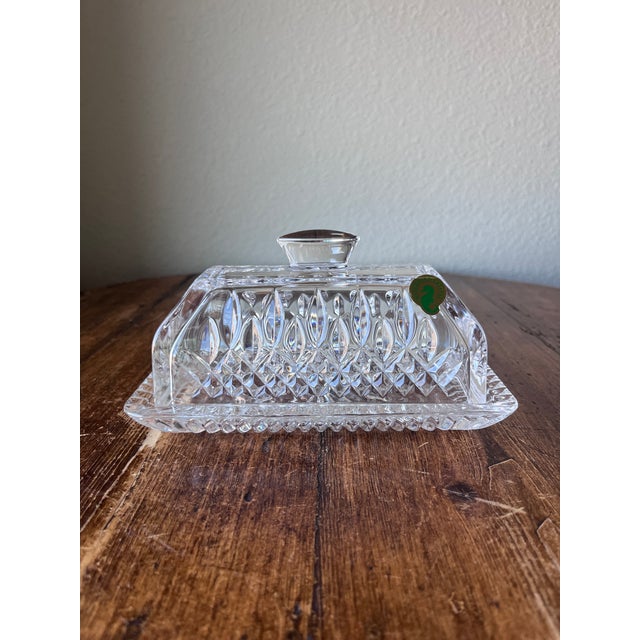 Waterford Crystal Lismore Pattern 1/4 pound Covered Butter Dish Marked Vincent Rellis 2013 Collection 7” width, 4” depth...