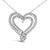 Contemporary Sterling Silver 1/2 Cttw Diamond Heart Pendant Necklace For Sale - Image 3 of 4