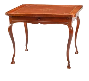 French Provincial Fruitwood and Tooled Leather Writing Table, 18th Century