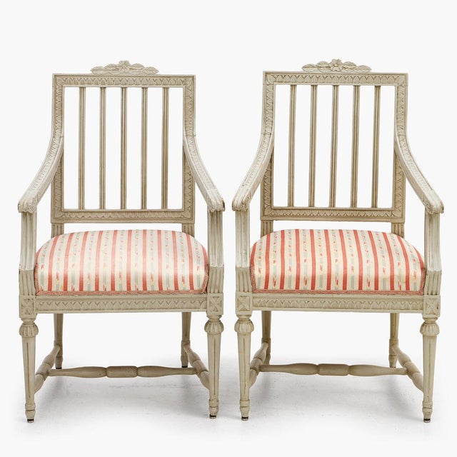 Set of Four Swedish Late Gustavian Lindome Painted Armchairs, Circa 1800 For Sale - Image 9 of 12