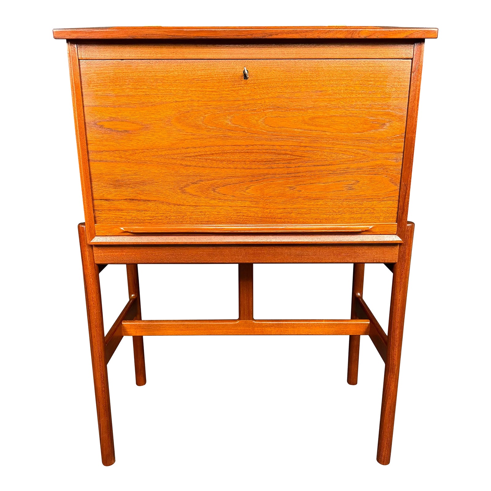 Vintage Danish Mid Century Modern Teak Secretary Desk 