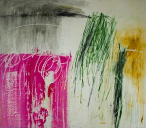 "Everything Outside Is Staring Right at You" Contemporary Original Abstract Mixed-Media Painting by Brian Jerome