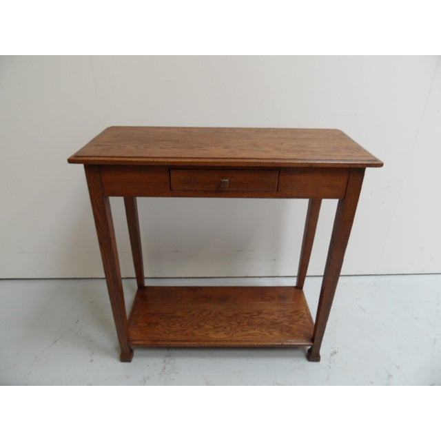Antique Oak Side Table with Drawer, 1890s For Sale - Image 8 of 12
